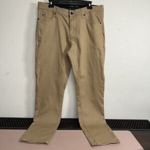 Nick Danger Mens Khaki Slim Fit Pants 36x32 Cotton Blend Stretch Tan Casual